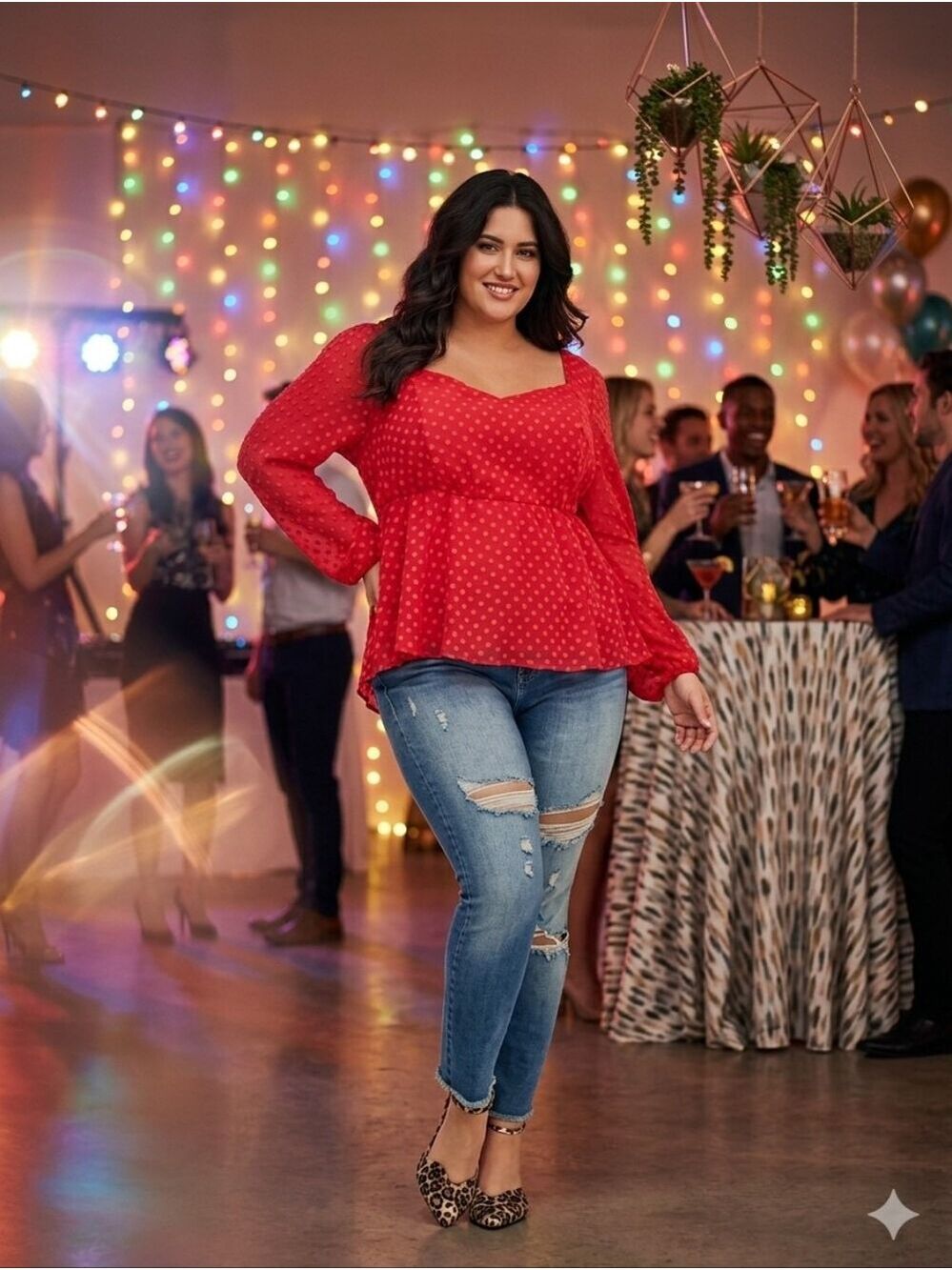 Torrid Heart Chiffon Peplum Blouse Women's Plus Size 0 Flowy Romantic Top